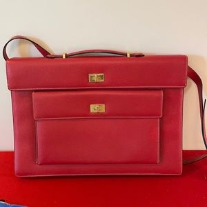 🟡 VINTAGE BALLY RED BRIEFCASE: NICE!